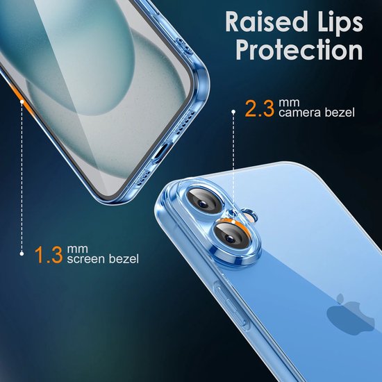 iPhone 16 Plus Hoesjes – Full Coverage Siliconen Backcover – Camera Lens Bescherming – Transparant-Ilumina Benelux