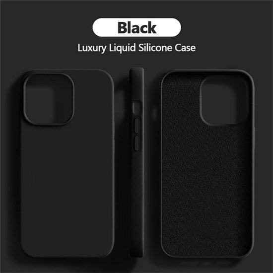 iPhone 16 Pro Max Hoesjes – Liquid Siliconen Backcover – Soft Touch – Schokbestendig – Zwart-Ilumina Benelux