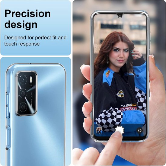 Oppo A16/A16s/A54s Hoesjes – Transparante TPU Siliconen Backcover – Soft Case – 3x Gehard Glas Screenprotector-Ilumina Benelux