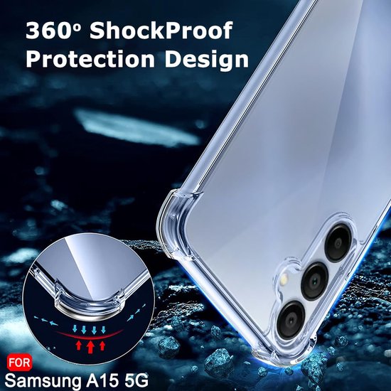 Samsung Galaxy A15 5G Hoesjes – Crystal Clear Backcover – Schokbestendig – Transparant-Ilumina Benelux
