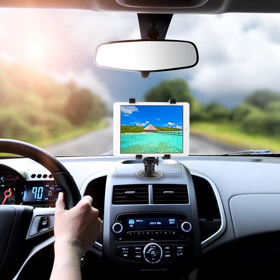 Tablethouder auto – Voorruit & dashboard zuignap – 360° draaibaar – 7-11 inch geschikt voor iPad Samsung Huawei Lenovo – Zwart-Tablethouder-Ilumina Benelux