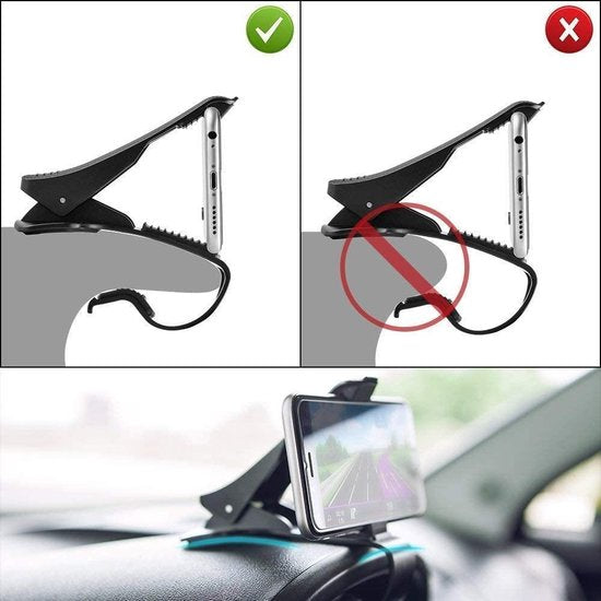 Telefoonhouder auto – Dashboard Autohouder – Universeel Smartphonehouder – Verstelbaar – Zwart-Telefoonhouders-Ilumina Benelux