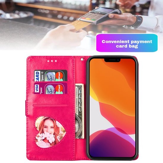 iPhone 13 Pro Hoesjes – Glitter Portemonnee Hoes – Rits & Koord – Pasjeshouder – Roze-Ilumina Benelux