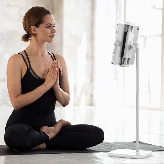 Desktop standaard voor Tablet & Smartphone Universeel - Hoogte verstelbaar, 360 graden draaibaar voor 4,7 tot 12,9 inch scherm Stand Tafel - Draaibare Tablet Bureau Houder Statief Beugel