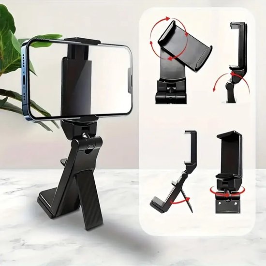 Telefoonhouder vliegtuig & trein – Tafel klemhouder – 360° draaibaar – Universeel – Zwart-Ilumina Benelux