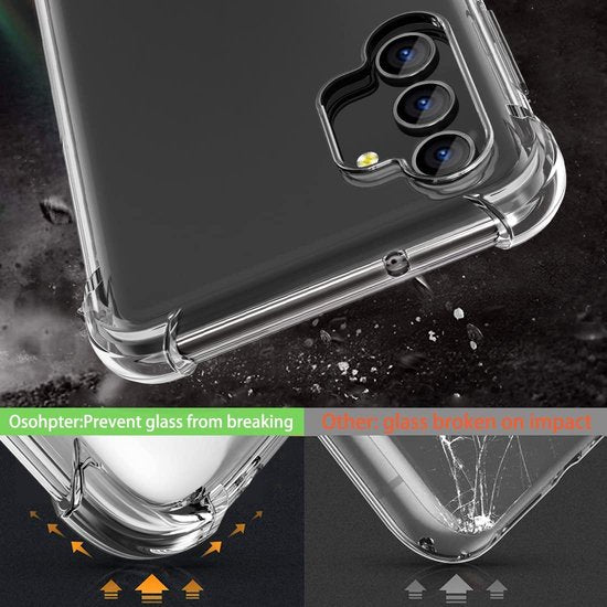 Samsung Galaxy A13 4G Hoesjes – Siliconen Backcover – Schokbestendig – 2 Pack Gehard Glas Screenprotector – Transparant-Ilumina Benelux