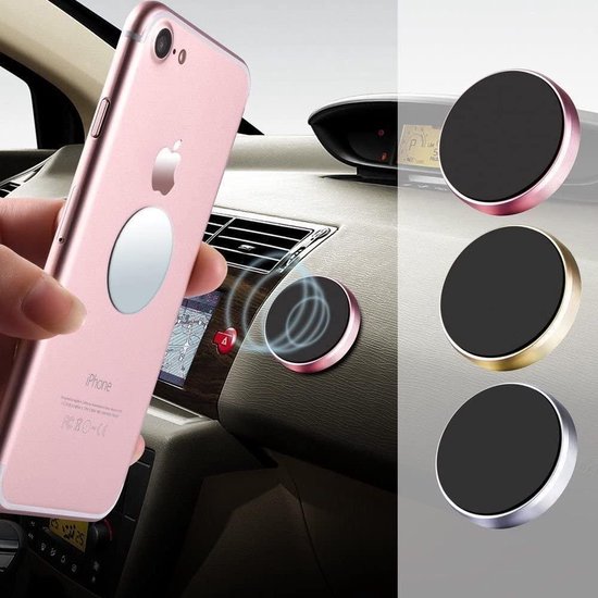 Telefoonhouder auto – Dashboard Magneet Houder – 3M Sticker – Universeel – Zilver-Telefoonhouders-Ilumina Benelux
