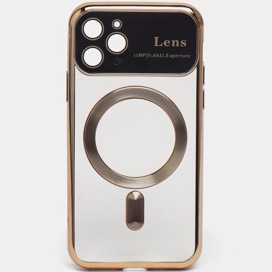 iPhone 11 Pro Max Hoesjes – Magnetische MagSafe Backcover – Camera Lens Protector – Goud-Ilumina Benelux