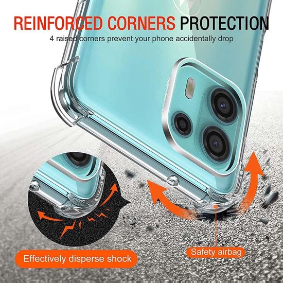 Motorola Moto G100 Hoesjes – Siliconen Backcover – Schokbestendig Anti-Shock – 2x Screenprotector – Transparant-Ilumina Benelux