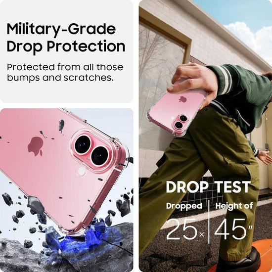 iPhone 16 Hoesjes – Transparante TPU Backcover – Schokbestendig Gorilla – Camera Beschermer-Ilumina Benelux