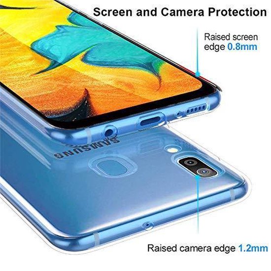 Samsung Galaxy A40 Hoesjes – Transparante TPU Siliconen Backcover – Soft Case – Inclusief 2x Screenprotector – Transparant