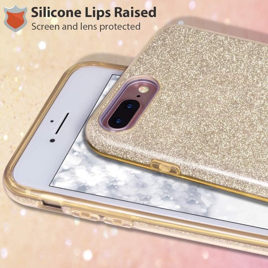 iPhone SE 2020/7/8 Hoesjes – Siliconen TPU Backcover – Glitter BlingBling – Schokbestendig – Goud-Ilumina Benelux