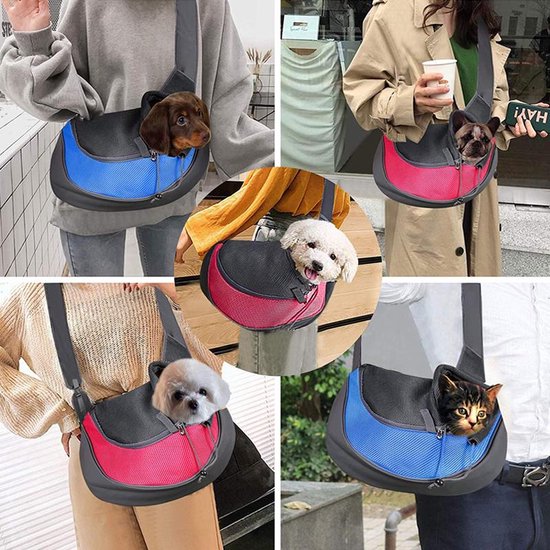 Hondendraagtas – Schoudertas Reistas – Maat L – Voor Hond en Kat – Stof – Zwart-Ilumina Benelux