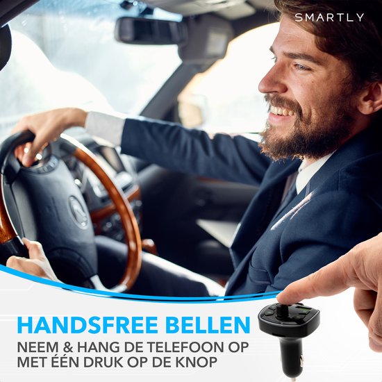 FM Transmitter Auto – Bluetooth 5.0 Carkit – Snellader USB-C & USB – SD Kaart – RGB Licht – Handsfree Bellen – Zwart-Ilumina Benelux