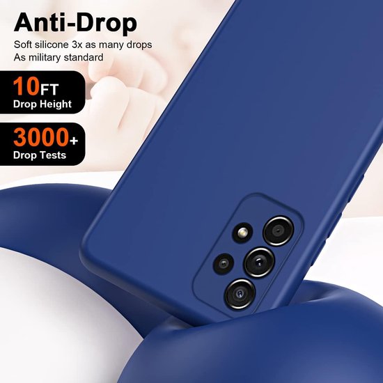 Samsung Galaxy A13 4G Hoesjes – Liquid Silicone Backcover – Soft Touch Flexibel – Blauw/Paars-Ilumina Benelux