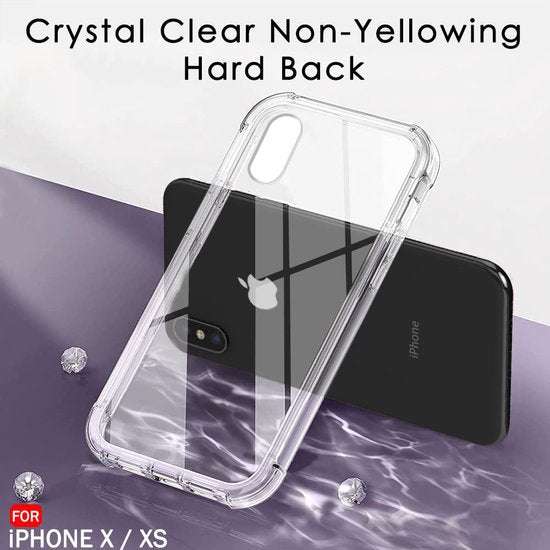 iPhone X / XS Hoesjes – Crystal Clear Backcover – Schokbestendig – Transparant-Ilumina Benelux