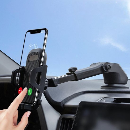 Telefoonhouder auto – Extra sterke zuignap – Dashboard & raam – Verstelbaar universeel – Zwart-Ilumina Benelux