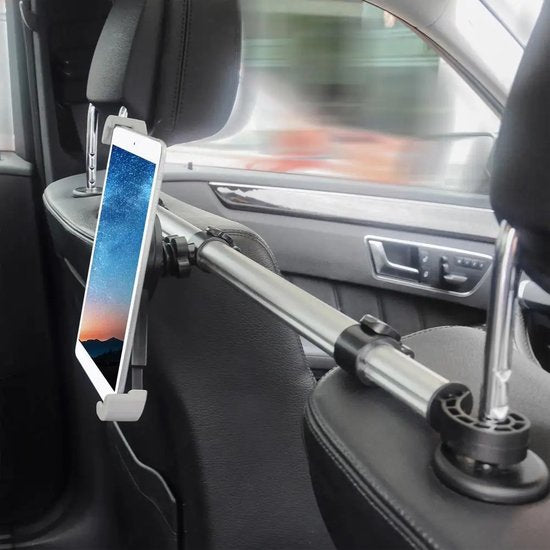 Tablethouder auto – Hoofdsteun achterbank – Uitschuifbaar universeel – 7-10.5 inch – Aluminium-Tablethouder-Ilumina Benelux