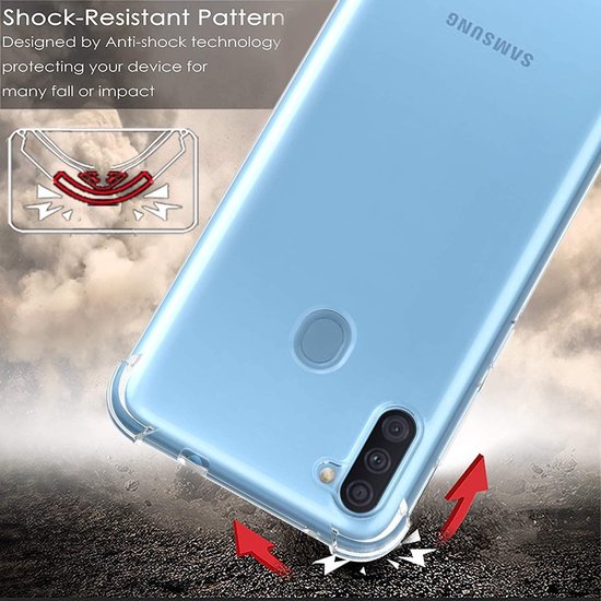 Shockproof Flexibele achterkant Silicone hoesje Transparant Geschikt voor: Samsung Galaxy A11
