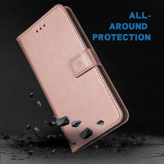 Samsung Galaxy Note 4 Hoesjes – Portemonnee Book Case – Pasjeshouder – Magneetsluiting – Goud-Ilumina Benelux