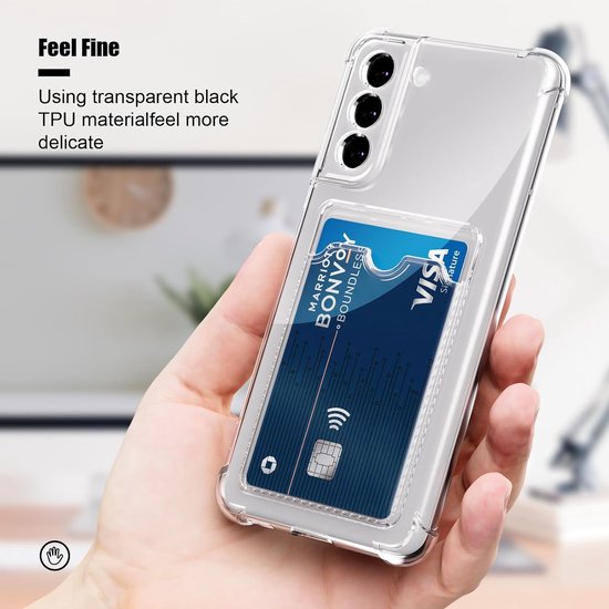 Samsung Galaxy A32 4G Hoesjes – TPU Backcover met Kaarthouder – Schokbestendig – Transparant