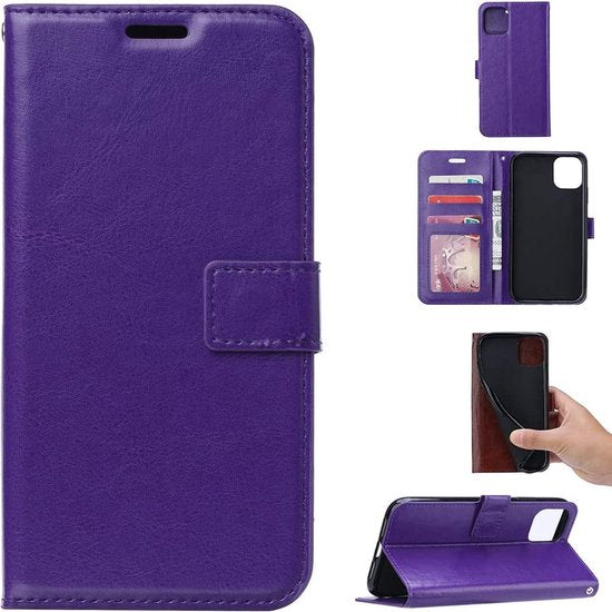 iPhone 15 Plus Hoesjes – Portemonnee Bookcase – Pasjeshouder – Magneetsluiting – Paars-Ilumina Benelux