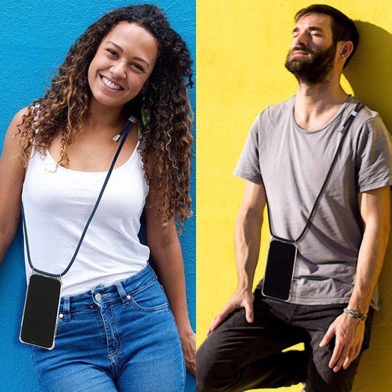 Samsung Galaxy A73 5G Hoesjes – Transparante Backcover met Koord – Schokbestendig Anti-shock-Ilumina Benelux