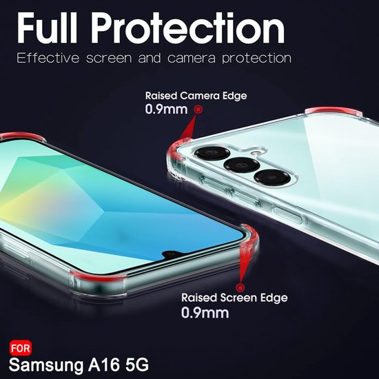 Samsung Galaxy A16 Hoesjes – Ultra-Hybrid Backcover – Schokbestendig – Crystal Clear Transparant-Ilumina Benelux