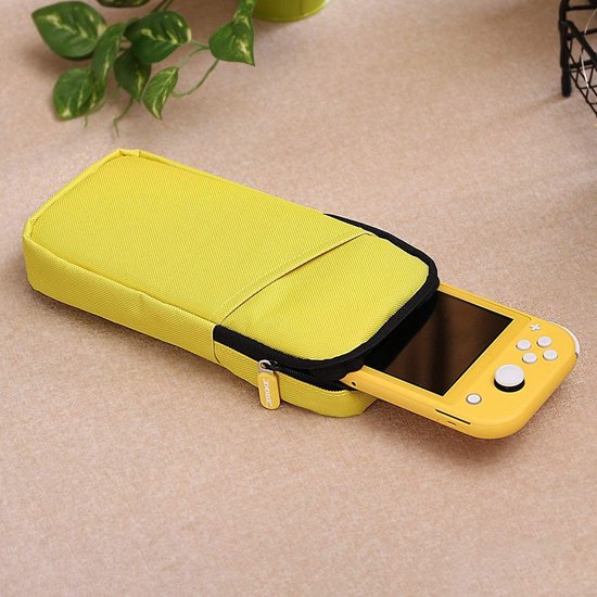 Draagtas – Geschikt voor Nintendo Switch Lite – Slanke Opbergtas Hardcase – Beschermhoes – Geel-Ilumina Benelux