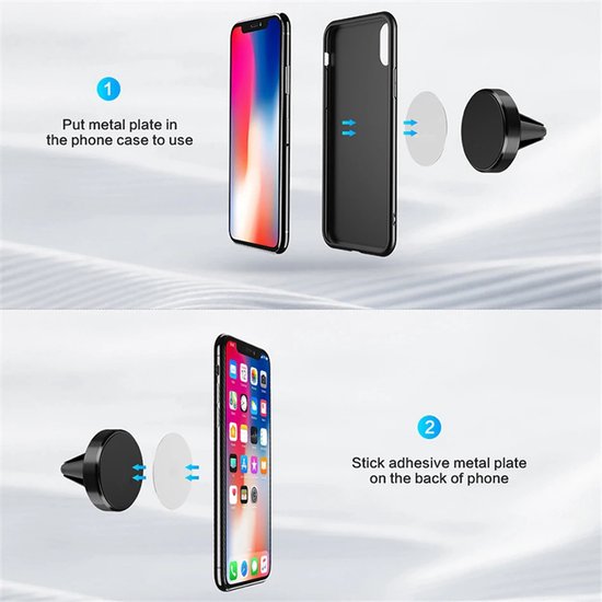 Telefoonhouder auto – Magnetisch voor ventilatierooster – Compact – Universeel – Zwart-Telefoonhouders-Ilumina Benelux