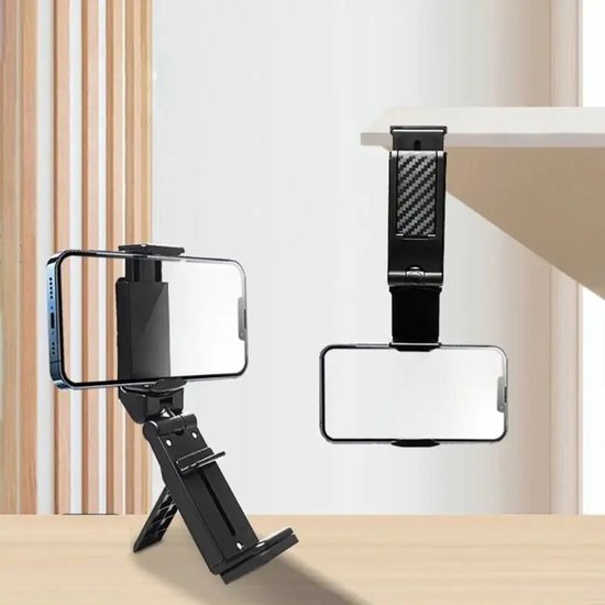 Telefoonhouder vliegtuig & trein – Tafel klemhouder – 360° draaibaar – Universeel – Zwart-Ilumina Benelux