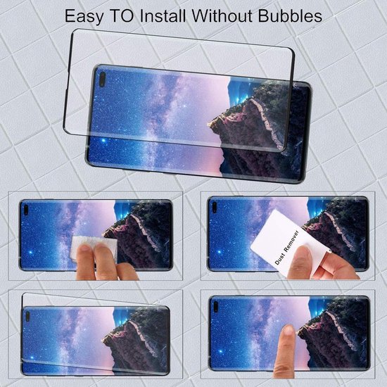 Bookcase hoesje Geschikt voor: Samsung Galaxy S10+ Portemonnee hoesje Turquoise met 2x Glas Screenprotector