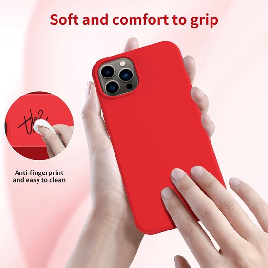 iPhone 15 Pro Hoesjes – Liquid Siliconen Backcover – Inclusief Screenprotector – Schokbestendig – Rood-Ilumina Benelux