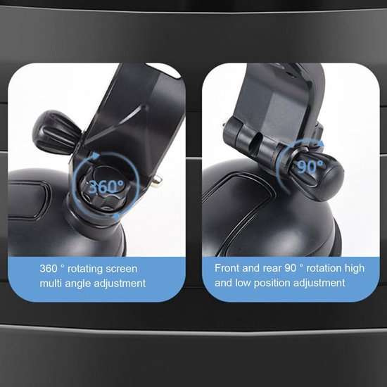 Telefoonhouder auto – Dashboard & Zuignap – 360° Draaibaar – Geschikt voor iPhone Samsung Huawei – Zwart-Ilumina Benelux