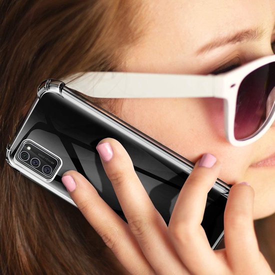 Samsung Galaxy A41 Hoesjes – Anti-Shock Hybride Backcover + 2x Screenprotector Gehard Glas – Transparant-Ilumina Benelux