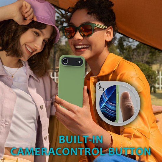 iPhone Air Hoesjes – Liquid Siliconen Backcover – Soft Touch – Incl. Screenprotector & Camera Lens Protector – Groen-Ilumina Benelux