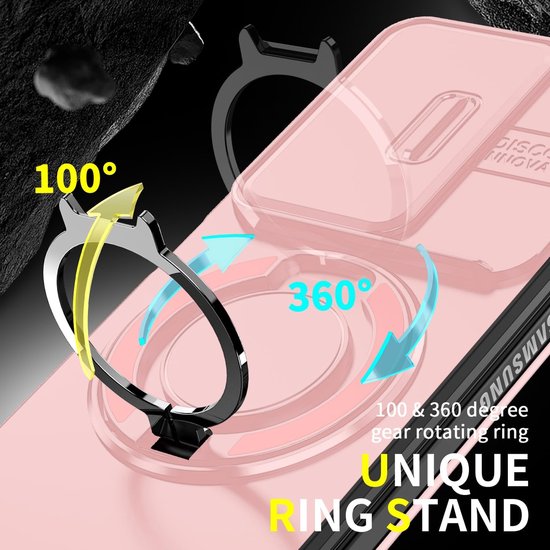 Samsung Galaxy Z Fold 7 Hoesjes – Hybrid Backcover met Ringstand – MagSafe Compatibel – Roze-Ilumina Benelux