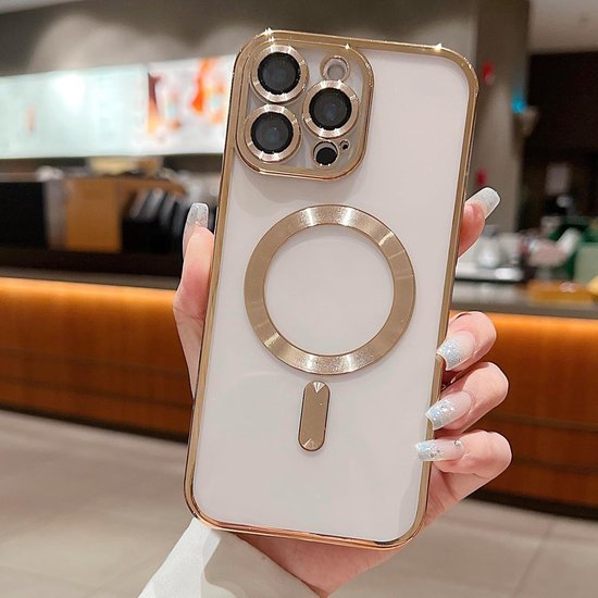 iPhone 16 Pro Max Hoesjes – Backcover – Camera Lens Protector – MagSafe compatibel – Goud-Ilumina Benelux