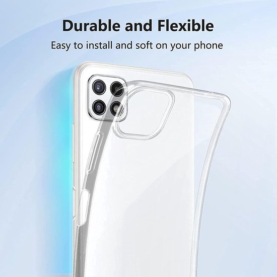 Samsung Galaxy A22 4G Hoesjes – Transparante Siliconen Backcover – Soft Grip – Inclusief 2x Screenprotector – Transparant