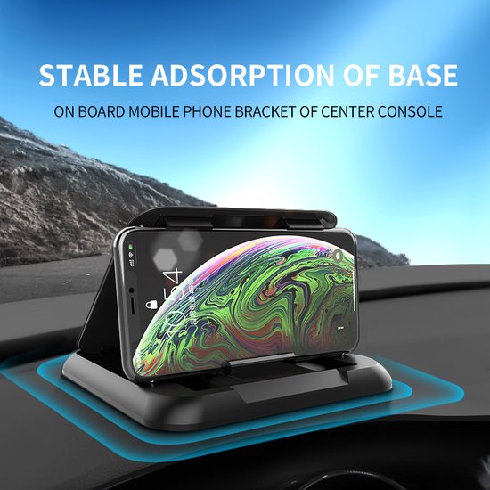 Telefoonhouder auto – Dashboard plakmontage – 360° draaibaar – Universeel voor smartphones – Zwart-Ilumina Benelux