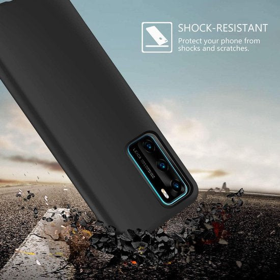 Huawei P40 Hoesjes – Siliconen Backcover – Inclusief 2x Screenprotector – Schokbestendig – Zwart-Ilumina Benelux