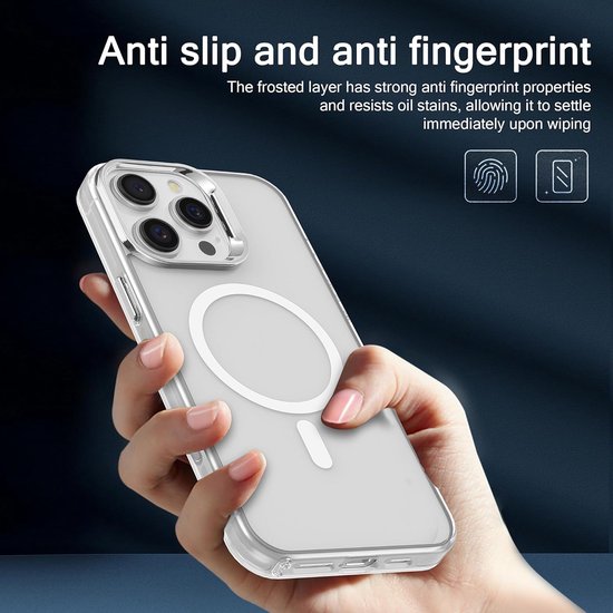 iPhone 16 Pro Max Hoesjes – Magnetische Backcover – MagSafe Compatibel – Slank & Schokbestendig – Wit-Ilumina Benelux