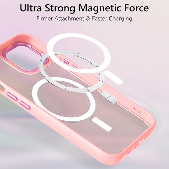 iPhone 16 Plus Hoesjes – MagSafe Compatibel – Magnetische Backcover – Matte Achterkant – 2x Screenprotector – Rood-Ilumina Benelux