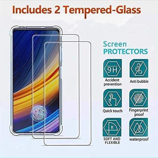 Xiaomi Redmi 9A Hoesjes – Siliconen Backcover – Schokbestendig – Transparant – 2x Gehard Glas Screenprotector-Ilumina Benelux
