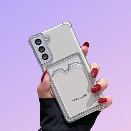 Samsung Galaxy S22 Hoesjes – TPU Backcover met Pasjeshouder – Schokbestendig – Transparant-Ilumina Benelux