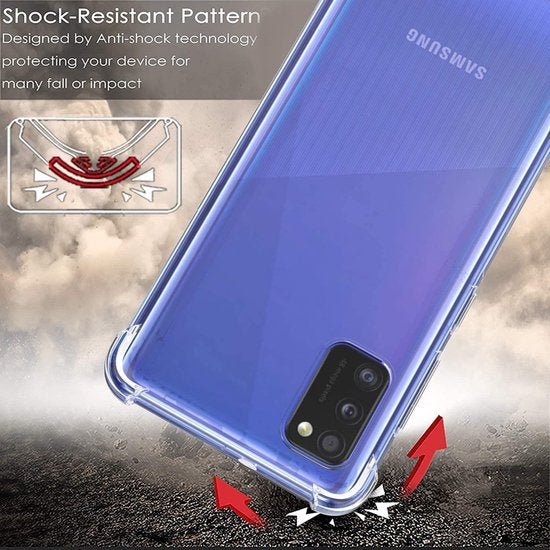 Shockproof Flexibele achterkant Silicone hoesje Transparant Geschikt voor: Samsung Galaxy A31