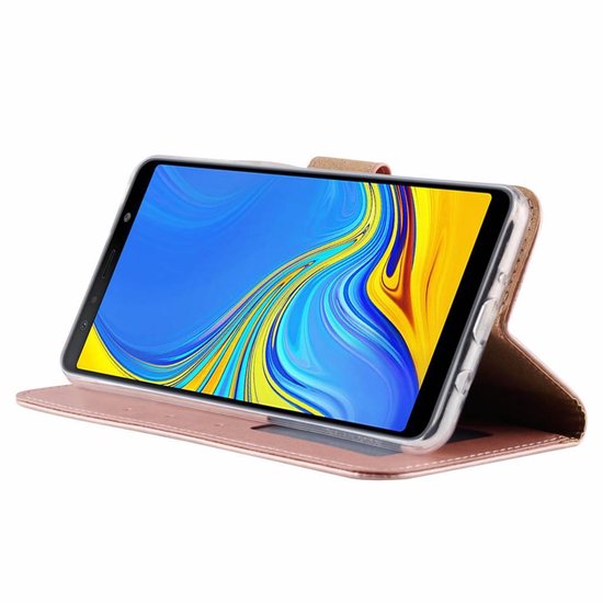 Samsung Galaxy A9 2018 Hoesjes – Portemonnee Hoes – Pasjeshouder – Magneetsluiting – Roségoud-Ilumina Benelux