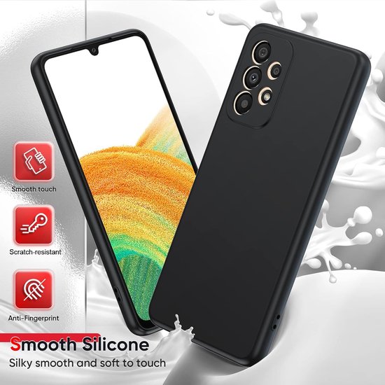 Samsung Galaxy A33 5G Hoesjes – Liquid Siliconen Backcover – Soft Touch – Flexibel – Zwart-Ilumina Benelux