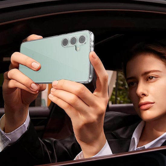 Doorzichtige hoes voor Samsung Galaxy A35 - met 2x screenprotector & 2x lensbeschermer & siliconen