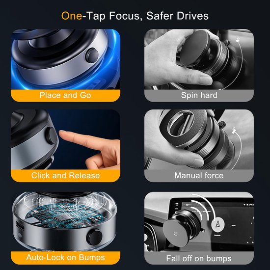 Telefoonhouder auto – Magnetische autohouder – N52 sterke magneet – 360° draaibaar – Geschikt voor iPhone & Android – Zilver-Ilumina Benelux